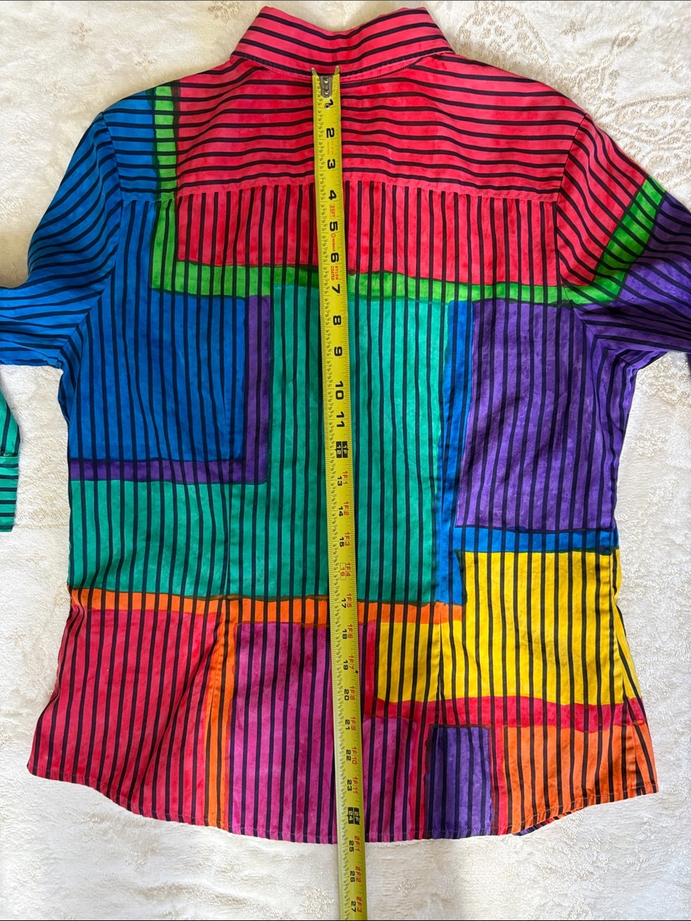 Faconnable Multicolor Geometric Stripe Button-Up - Picture 3 of 10
